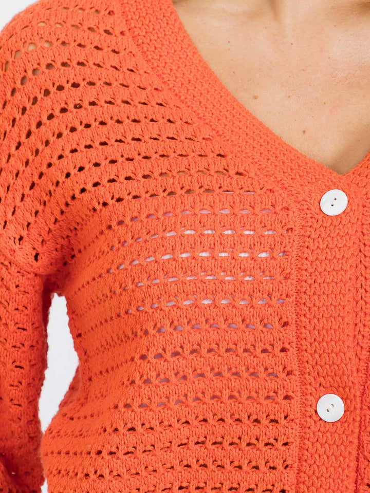 WOMEN'S LONG SLEEVE BUTTON UP KNITTED SWEATER