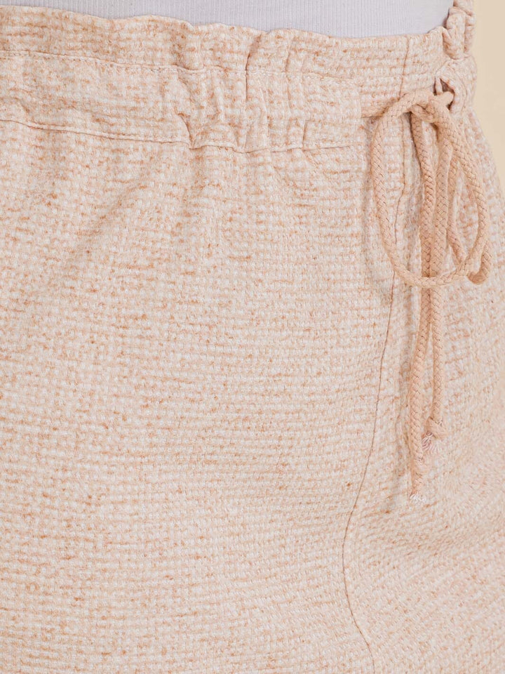 PLUS SIZE ELASTIC WAIST FRONT POCKETS MIDI SKIRT