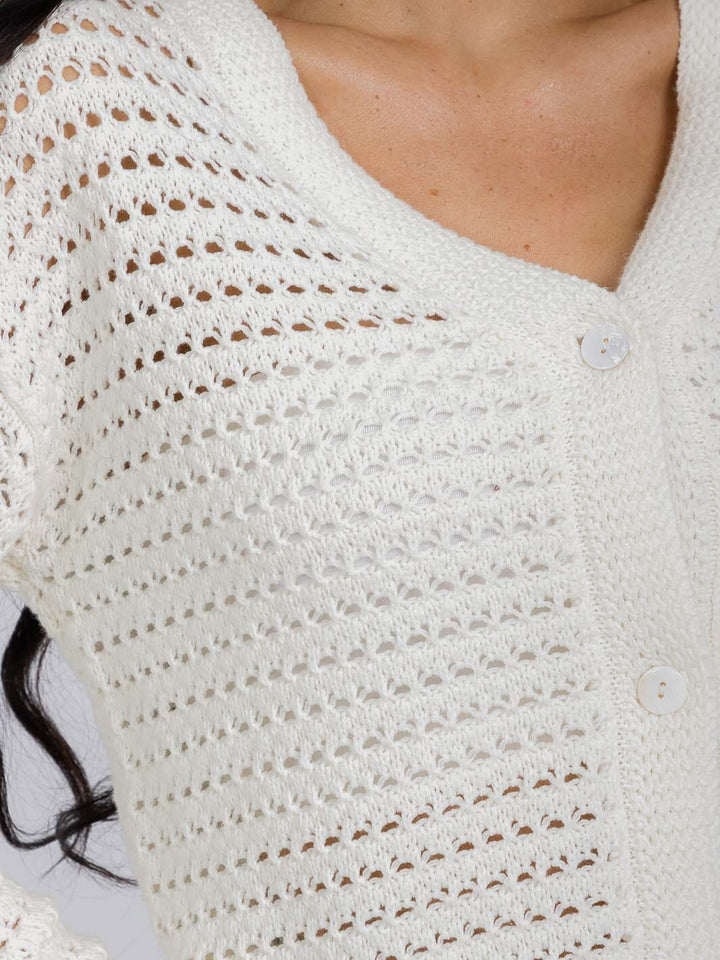 WOMEN'S LONG SLEEVE BUTTON UP KNITTED SWEATER