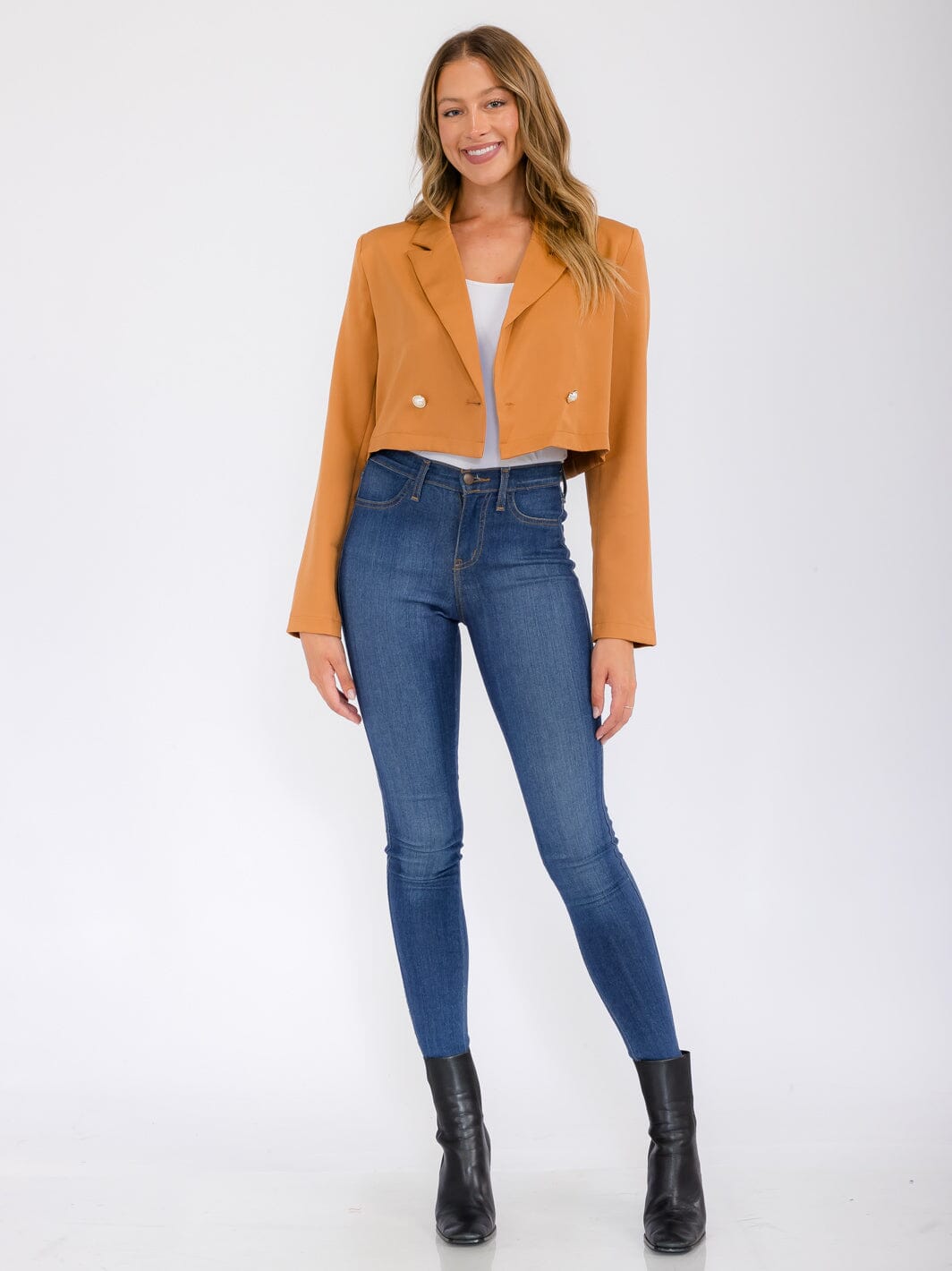 WOMEN'S LONG SLEEVE BUTTON CLOSURE BLAZER
