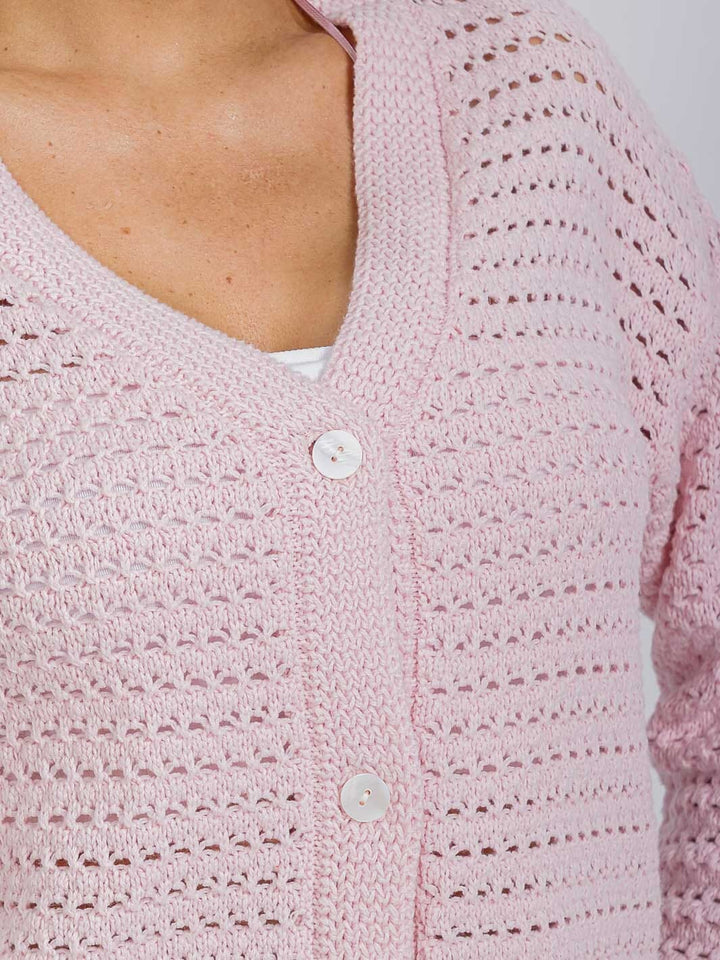 WOMEN'S LONG SLEEVE BUTTON UP KNITTED SWEATER