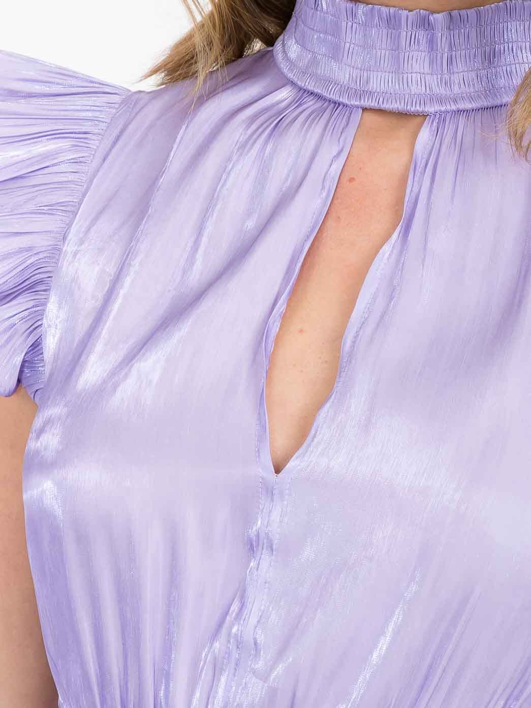 WOMEN'S RUFFLE SLEEVE CUT OUT SMOCK WAIST MINI DRESS