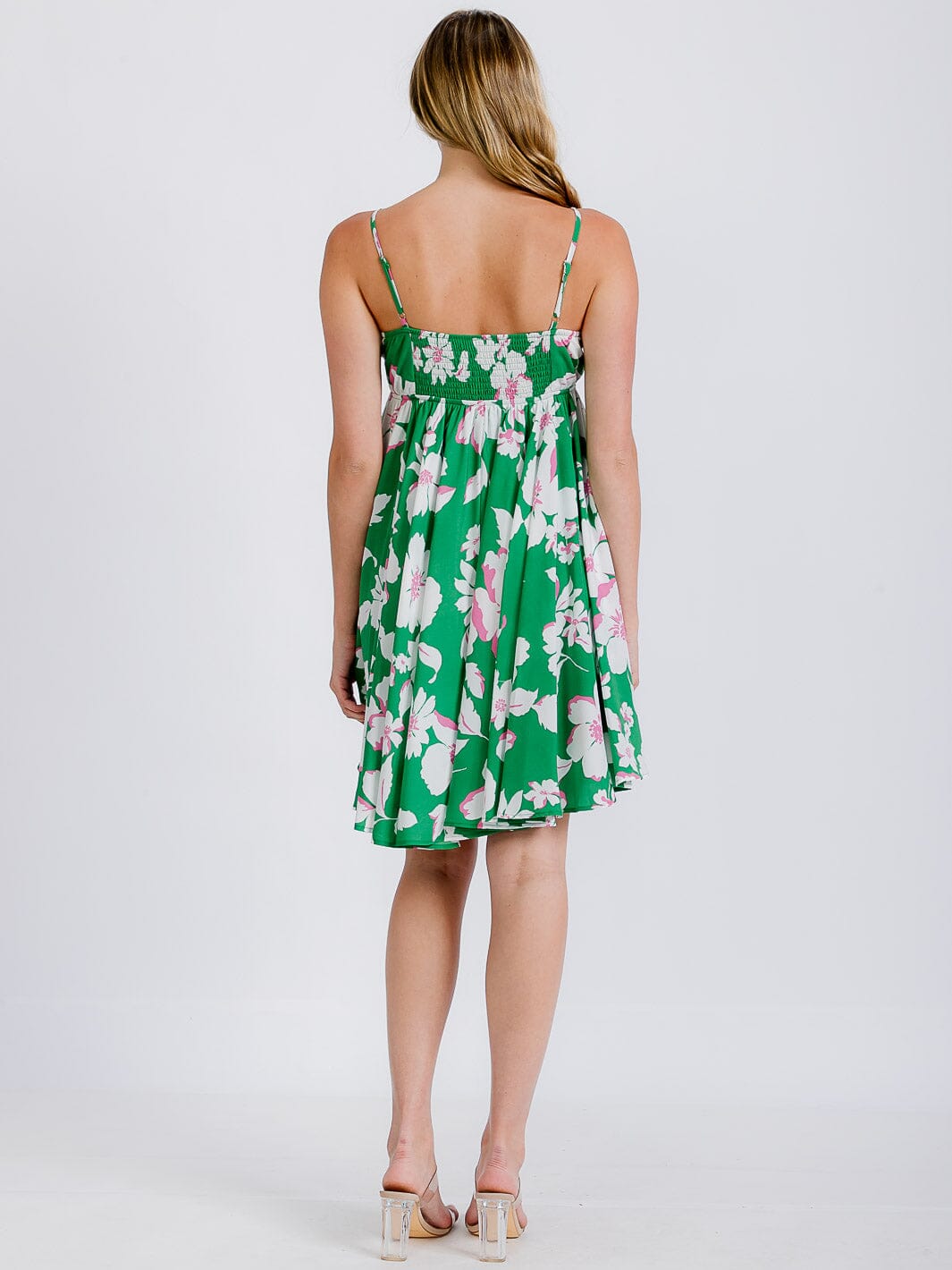WOMEN'S SLEEVELESS FLORAL PRINT MINI DRESS