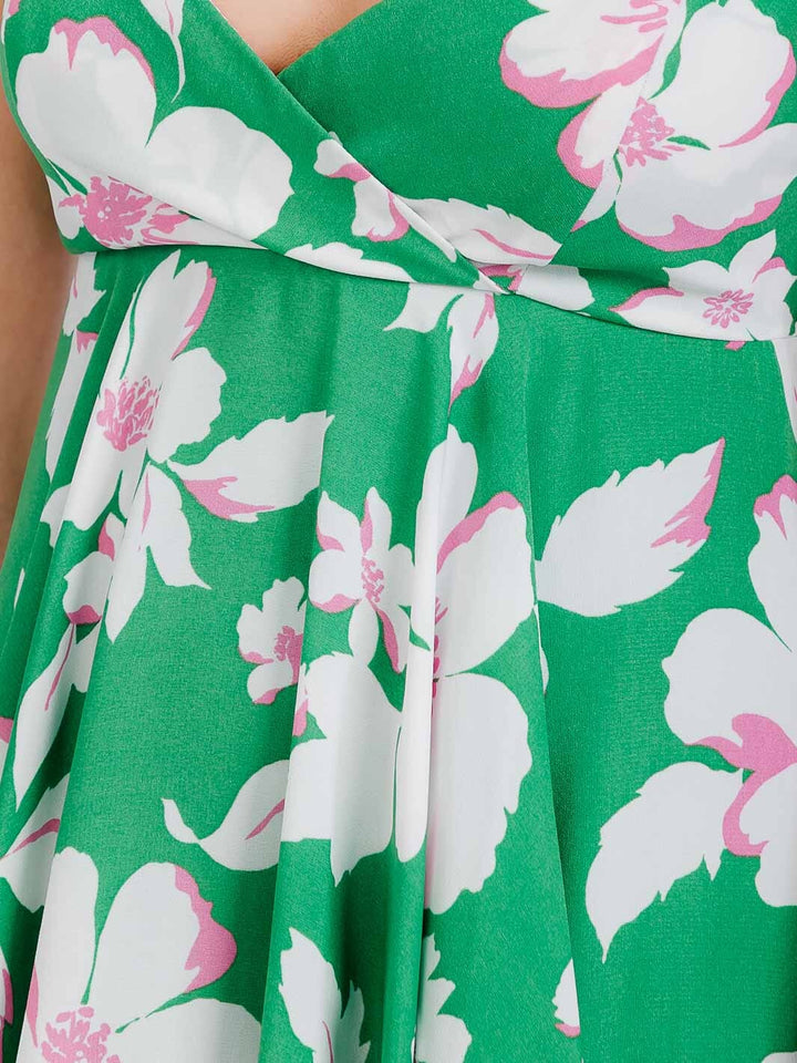 WOMEN'S SLEEVELESS FLORAL PRINT MINI DRESS