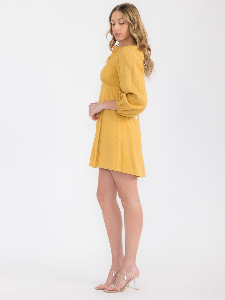 WOMEN'S LONG SLEEVE OPEN BACK MINI DRESS