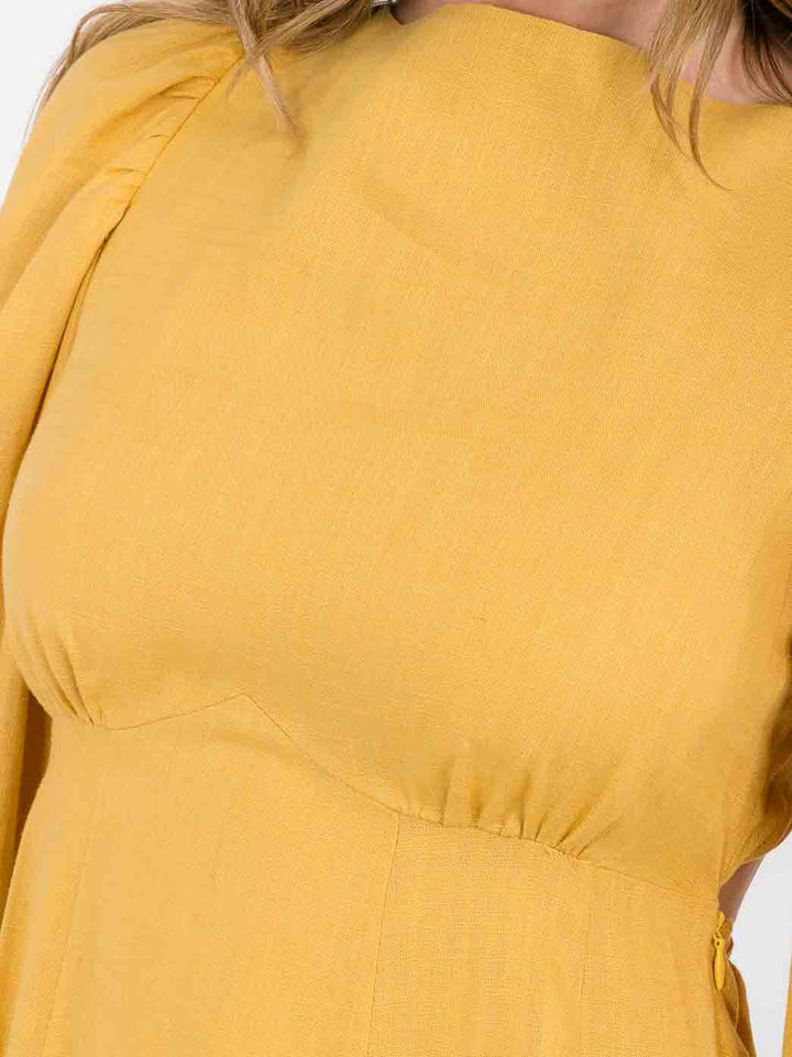 WOMEN'S LONG SLEEVE OPEN BACK MINI DRESS