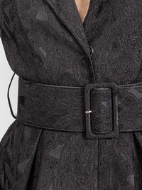 WOMEN'S LONG SLEEVE BUTTON CLOSURE HIGH LOW BELTED DRESS COAT
