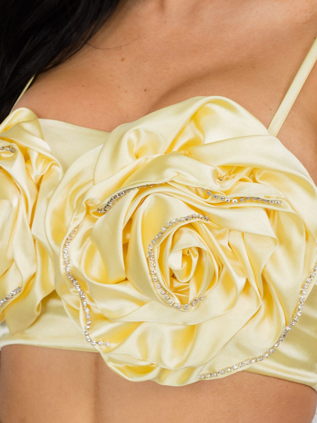 WOMEN'S SLEEVELESS FLOWER DETAILED BRALETTE