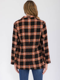 WOMEN'S LONG SLEEVE POCKETS BUTTON UP COLORBLOCK BLAZER