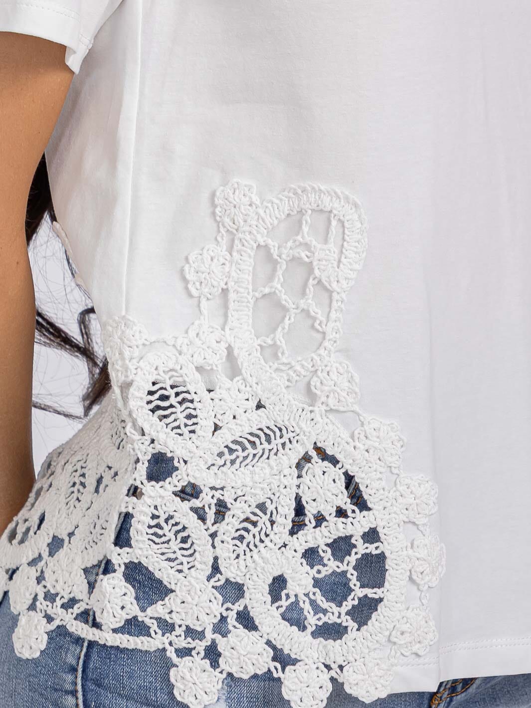 WOMEN'S SHORT SLEEVE KNIT DETAILED TOP