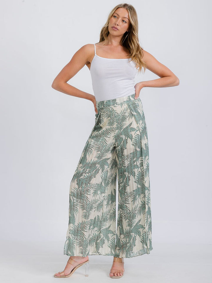 WOMEN'S FLORAL PRINT WOVEN PANT