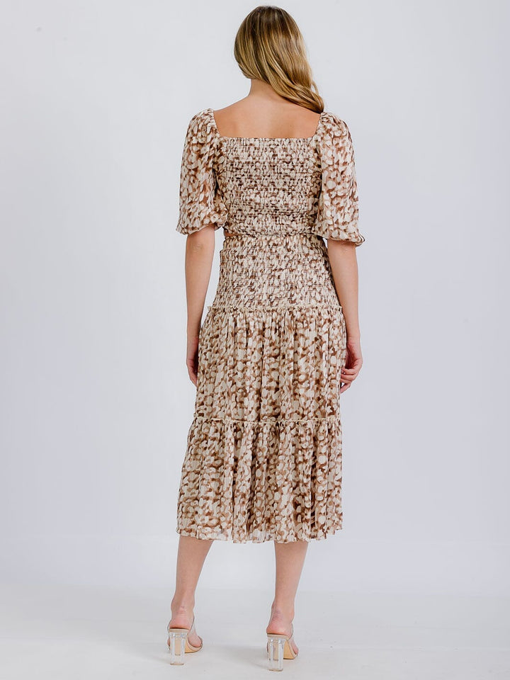 WOMEN'S SHORT SLEEVE SMOCKED BACK TOP