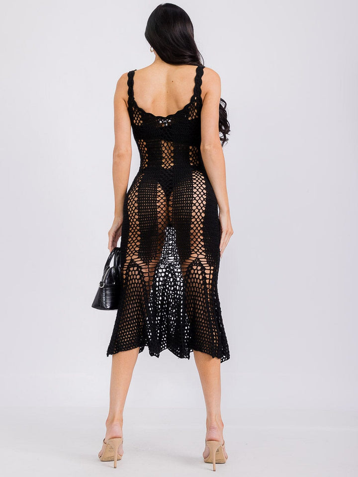 WOMEN'S SLEEVELESS BODYCON KNIT MIDI DRESS