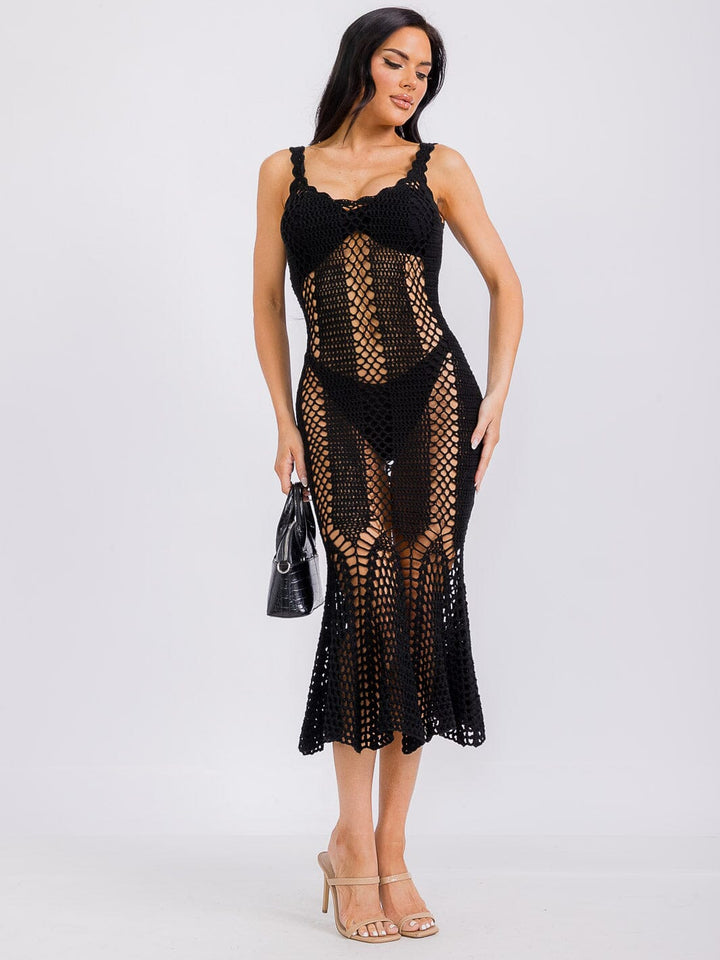 WOMEN'S SLEEVELESS BODYCON KNIT MIDI DRESS