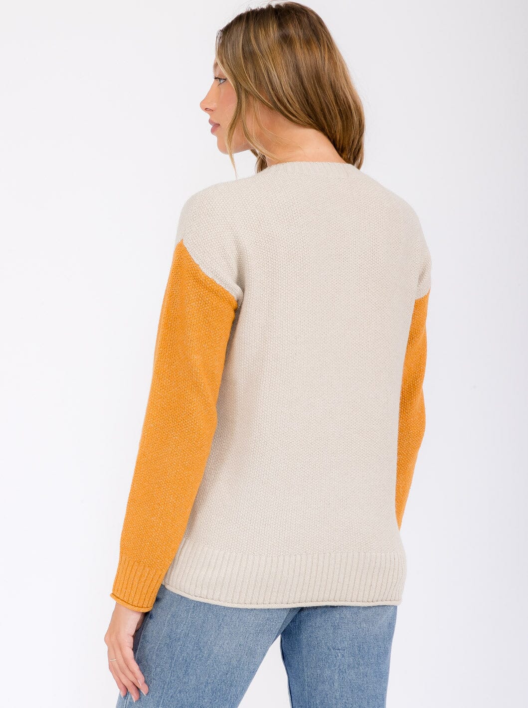 WOMEN'S LONG SLEEVE BUTTON UP COLORBLOCK BLOUSE TOP