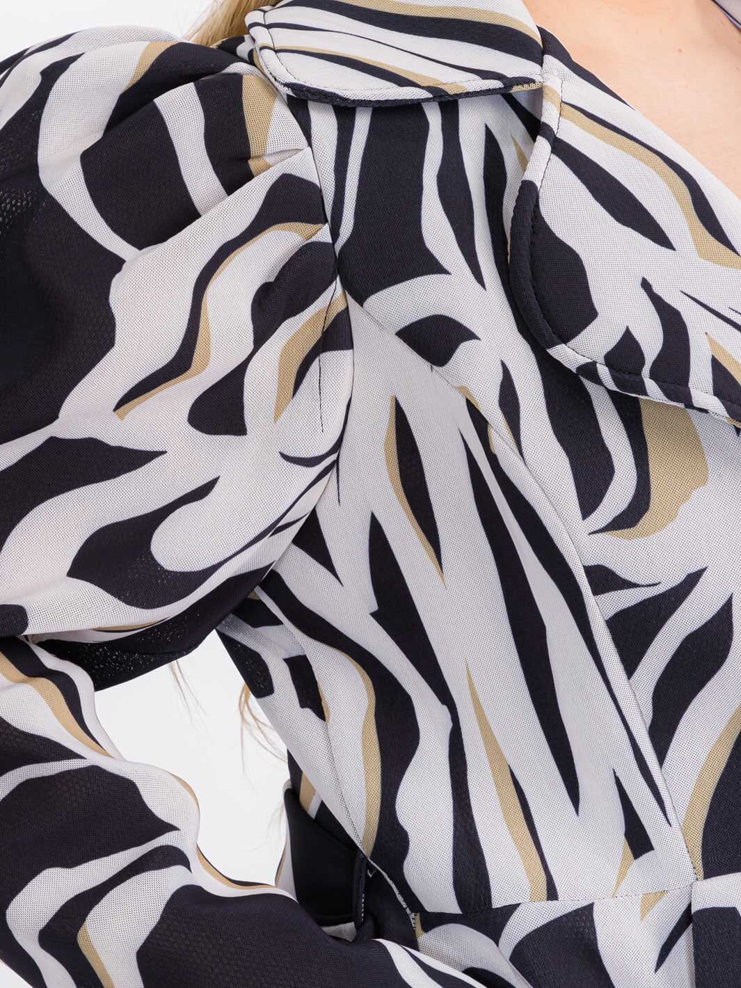 PLUS SIZE LONG SLEEVE BUTTON CLOSURE SELF TIE PRINTED HIGH LOW COAT