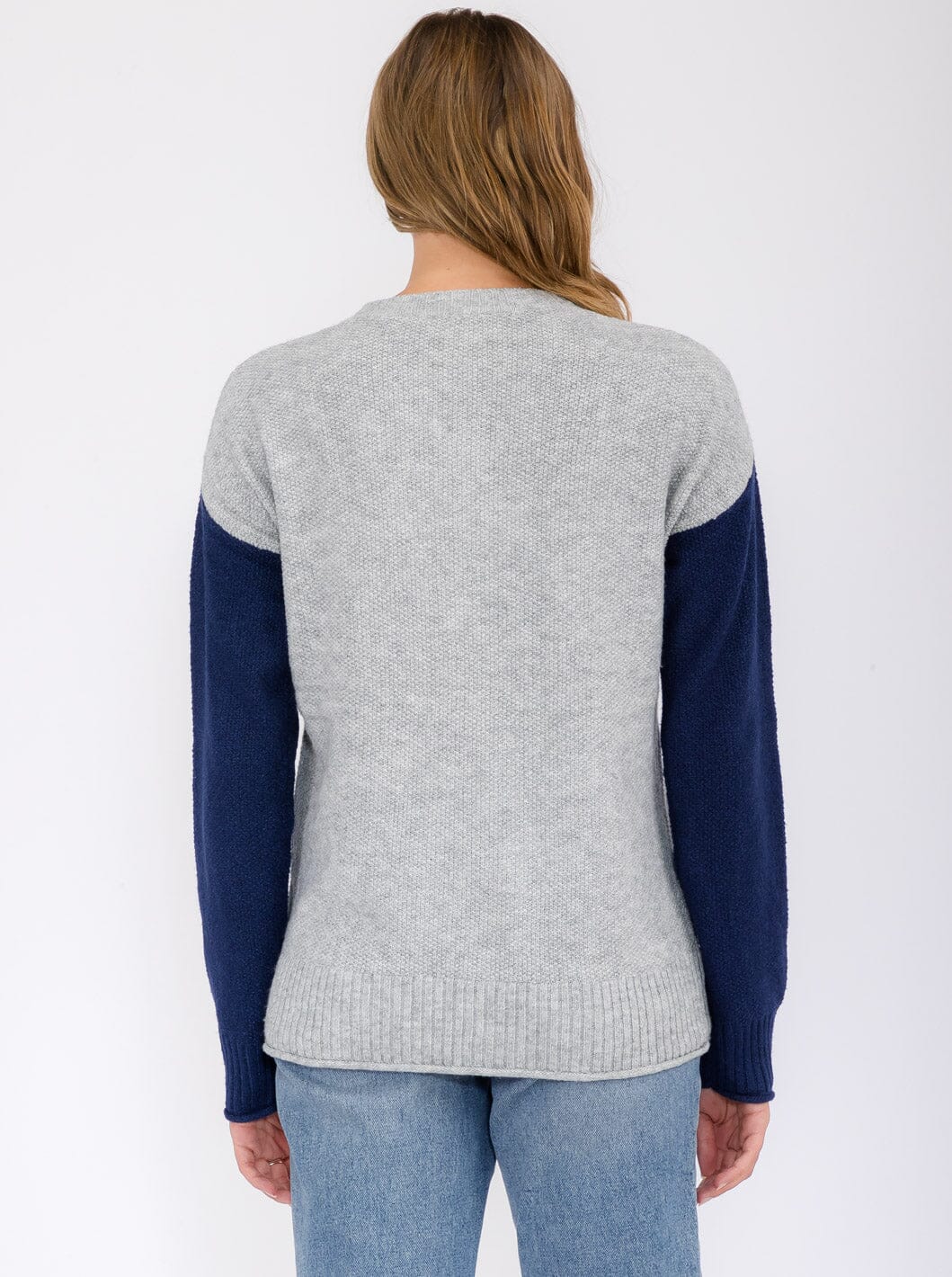 WOMEN'S LONG SLEEVE BUTTON UP COLORBLOCK BLOUSE TOP