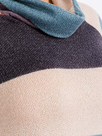 PLUS SIZE LONG SLEEVE TURTLE NECK FRONT POCKETS COLORBLOCK SWEATER MINI DRESS