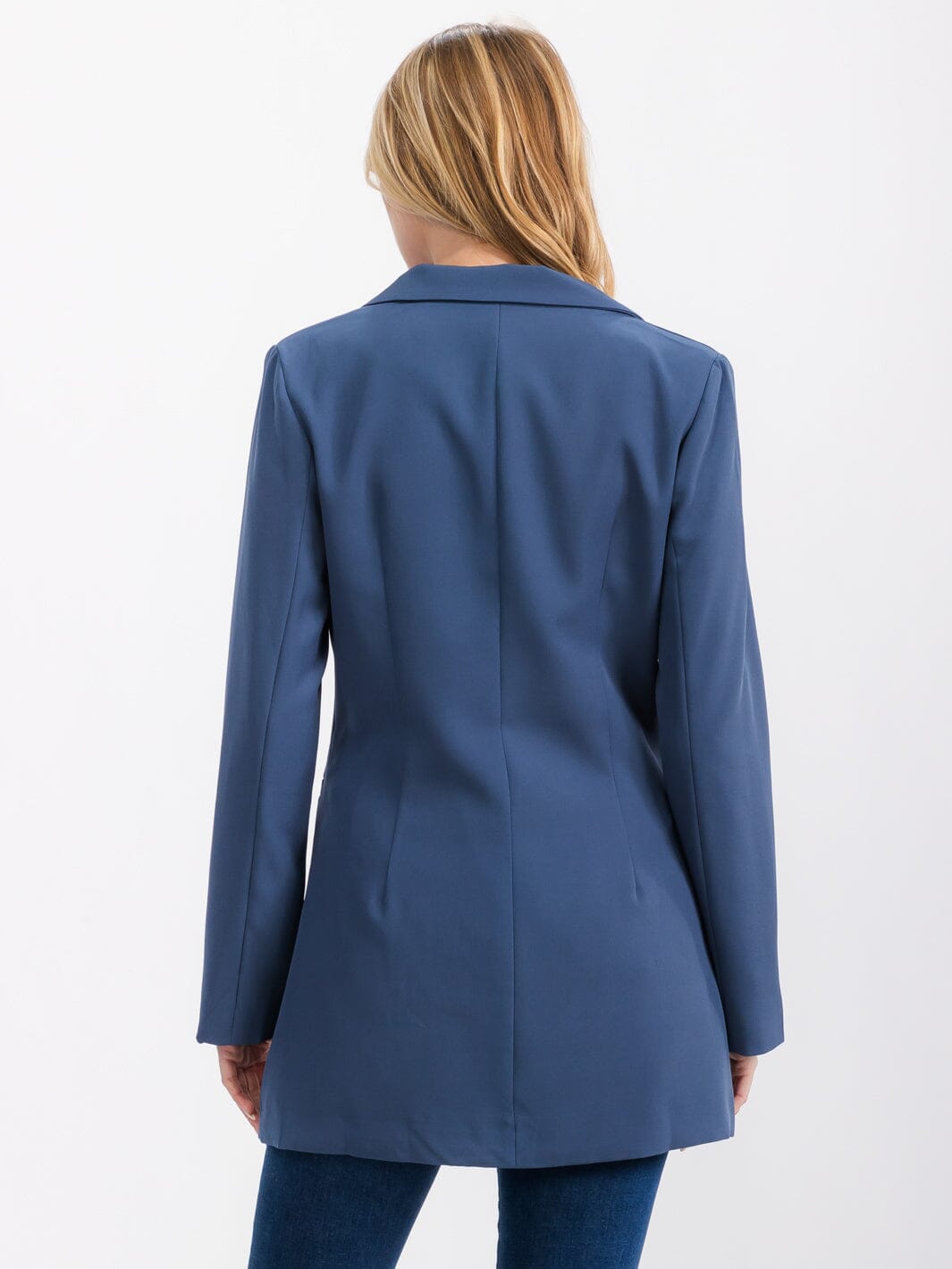 WOMEN'S LONG SLEEVE BUTTON CLOSURE FRONT POCKETS BLAZER