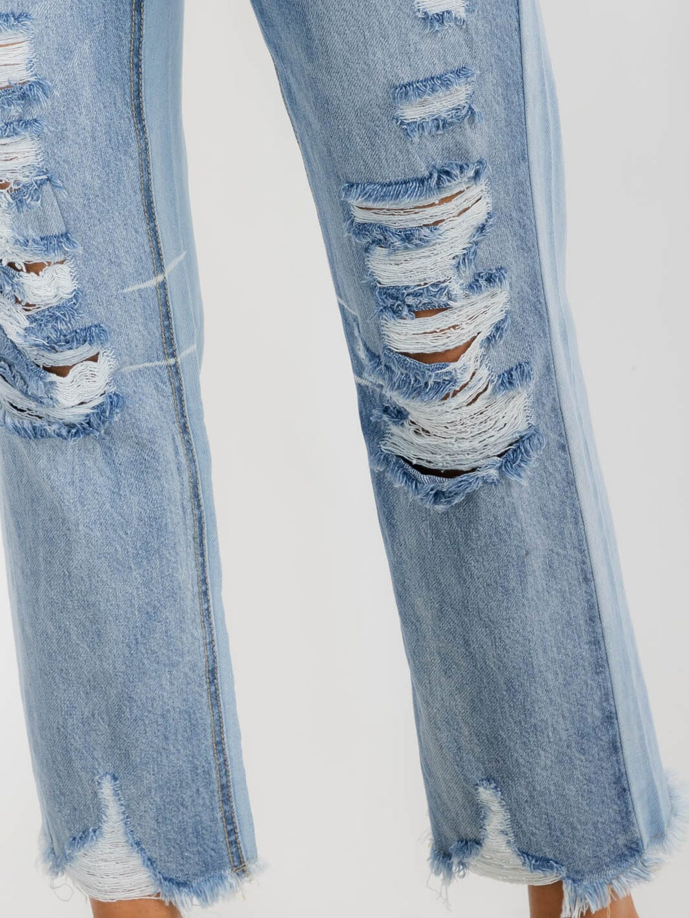 WOMEN'S BUTTON CLOSURE POCKETS WIDE LEG DUSTRESS DENIM PANTS