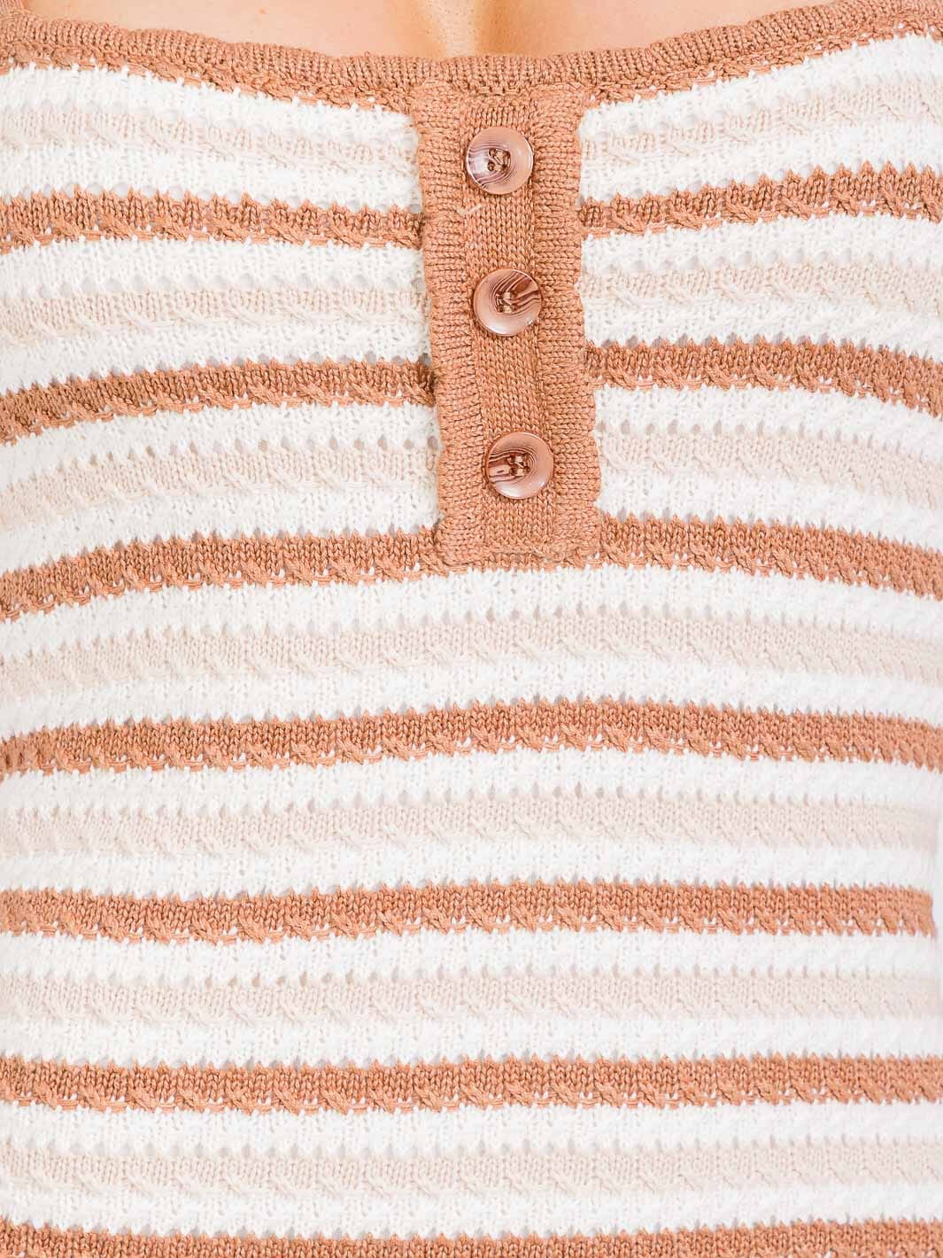 WOMEN'S SLEEVELESS COLORBLOCK STRIPES KNIT MINI DRESS