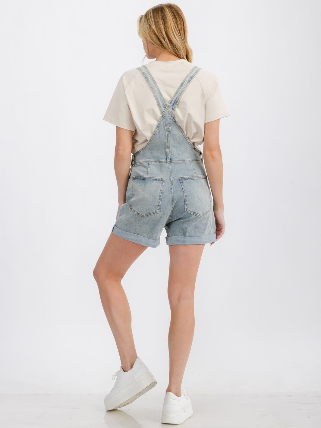 WOMEN'S BUTTON CLOSURE POCKETS DENIM OVERALL