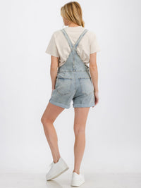 WOMEN'S BUTTON CLOSURE POCKETS DENIM OVERALL