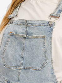 WOMEN'S BUTTON CLOSURE POCKETS DENIM OVERALL