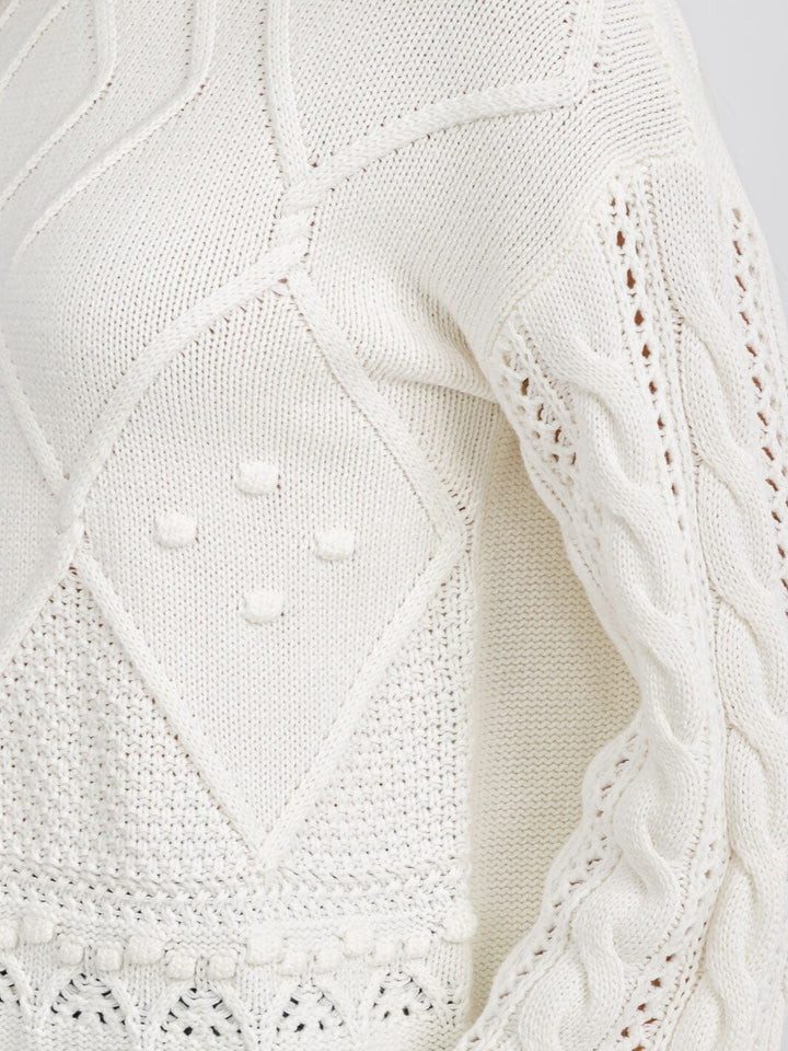 WOMEN'S LONG BELL SLEEVE DETAILED KNIT TOP