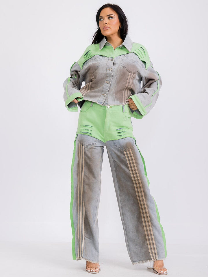 WOMEN'S LONG SLEEVE CROP TOP & ELASTIC WAIST PANTS SEQUINS 2PC. SET (Copy)