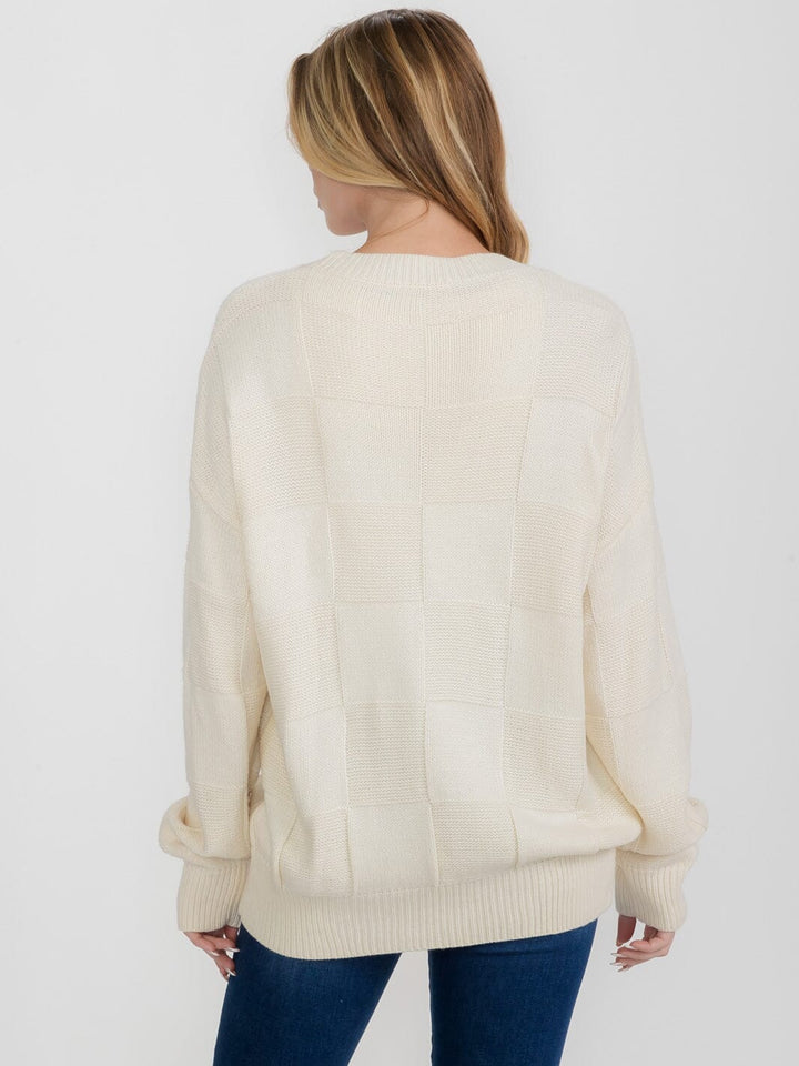 WOMEN'S LONG SLEEVE BUTTON CLOSURE KINT CARDIGAN