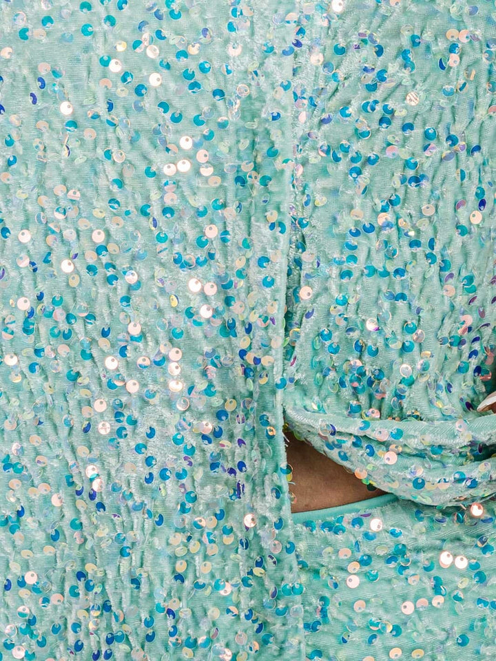 WOMEN'S LONG SLEEVE BUTTON UP SEQUINS TOP