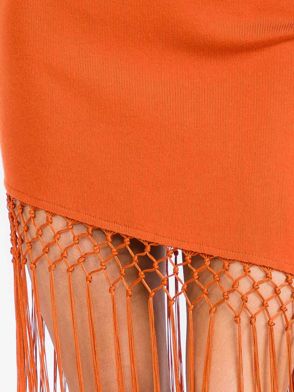 WOMEN'S CROP TOP & ELASTIC WAIST SKIRT FRINGE 2PC. SET