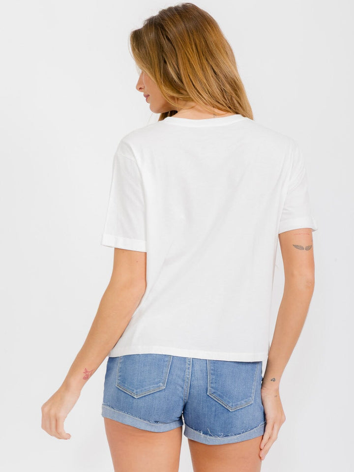 WOMEN'S SHORT SLEEVE BASIC GRAPHIC TOP