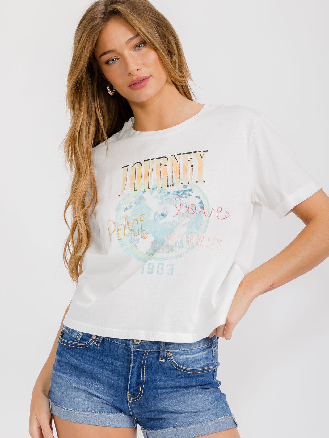 WOMEN'S SHORT SLEEVE BASIC GRAPHIC TOP