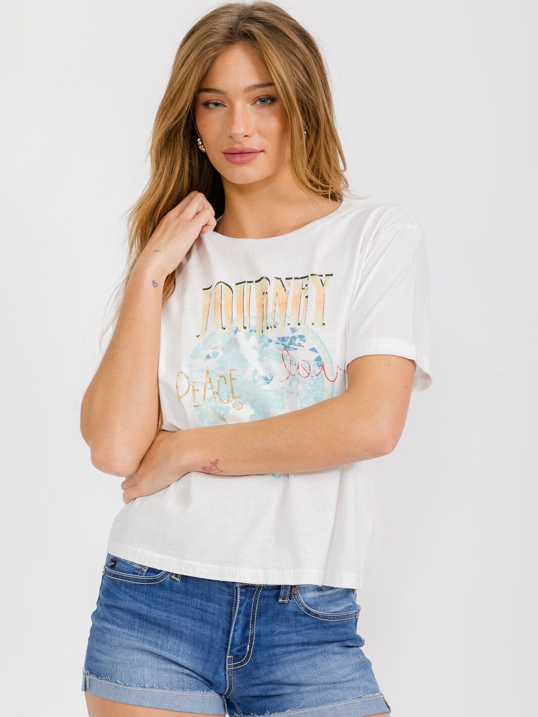 WOMEN'S SHORT SLEEVE BASIC GRAPHIC TOP