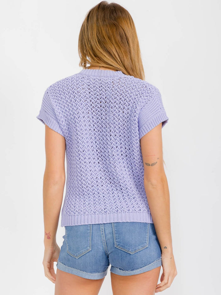 WOMEN'S SHORT SLEEVE KNITTED BLOUSE