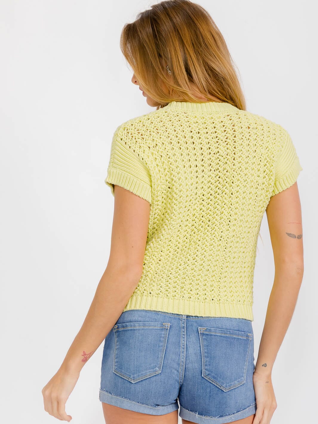 WOMEN'S SHORT SLEEVE KNITTED BLOUSE