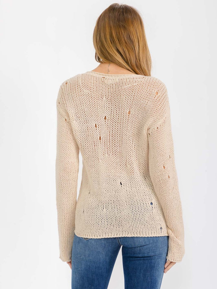 WOMEN'S LONG SLEEVE KNIT PULLOVER SWEATER