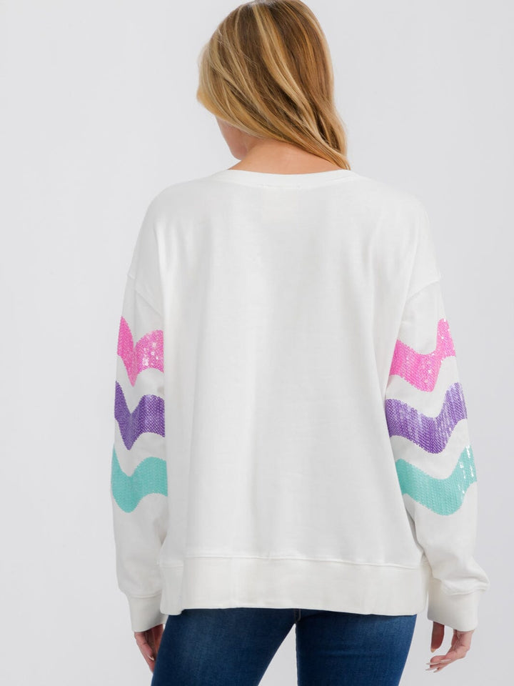 WOMEN'S LONG SLEEVE STRIPES COLORBLOCK PULLOVER SWEATER (Copy)