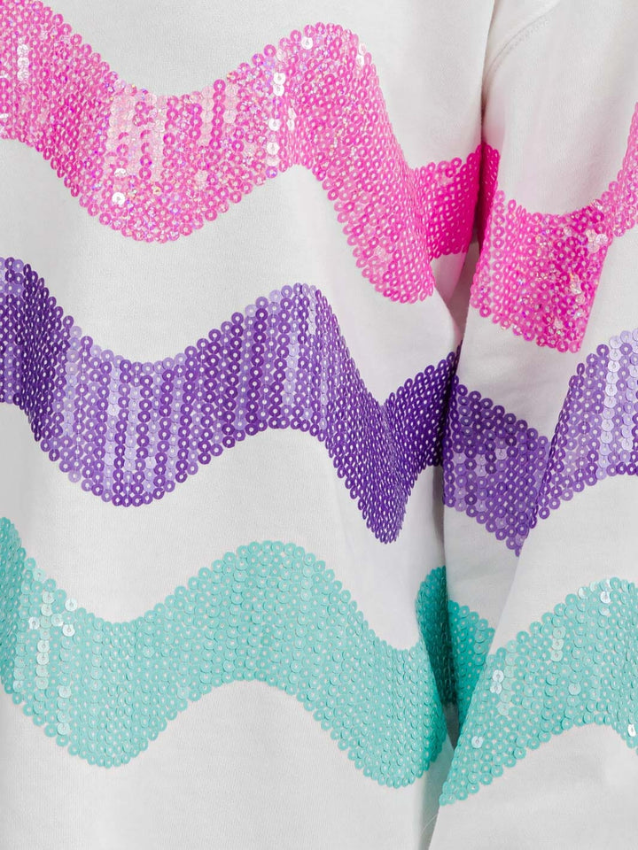 WOMEN'S LONG SLEEVE STRIPES COLORBLOCK PULLOVER SWEATER