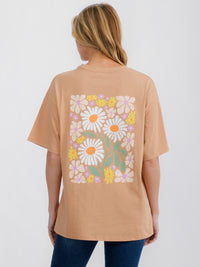 WOMEN'S SHORT SLEEVE FLORAL GRAPHIC T-SHIRT
