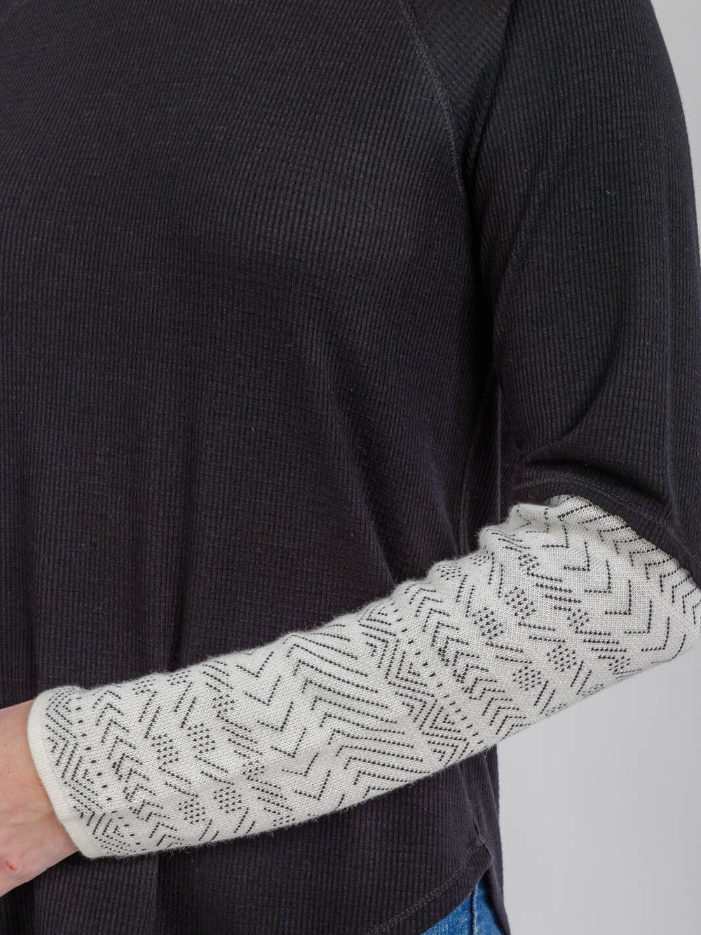 WOMEN'S LONG CUFF SLEEVE COLORBLOCK TUNIC TOP