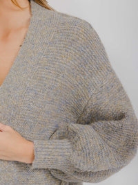 WOMEN'S LONG SLEEVE OPEN FRONT POCKETS CARDIGAN