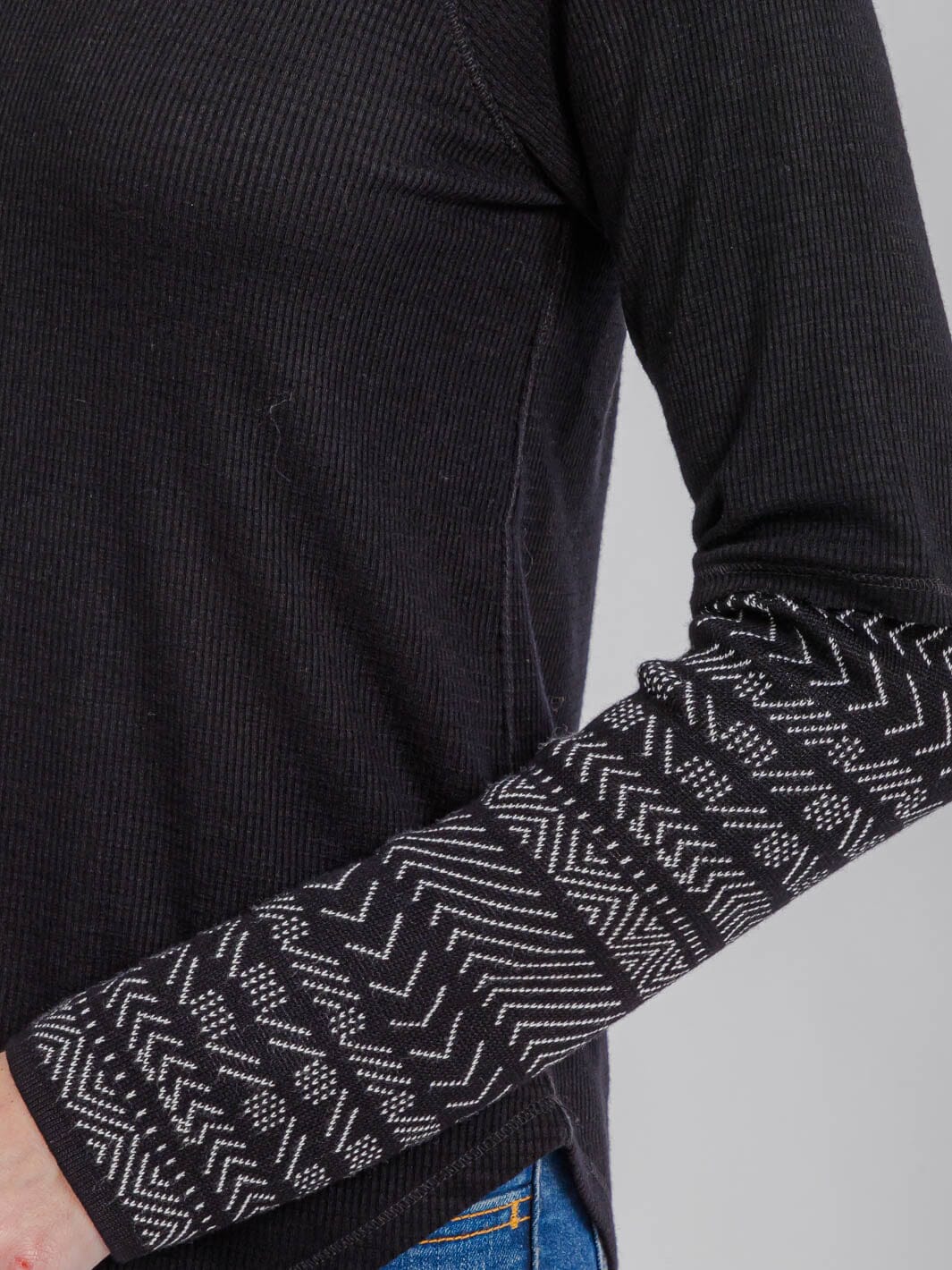 WOMEN'S LONG CUFF SLEEVE COLORBLOCK TUNIC TOP