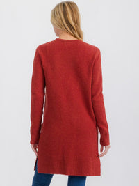 WOMEN'S LONG SLEEVE OPEN FRONT POCKETS CARDIGAN