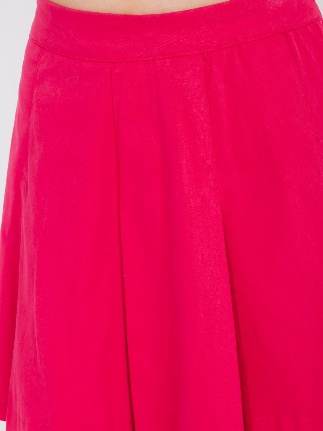 WOMEN'S ZIPPER CLOSURE PLEATED FLARE MINI SKIRT