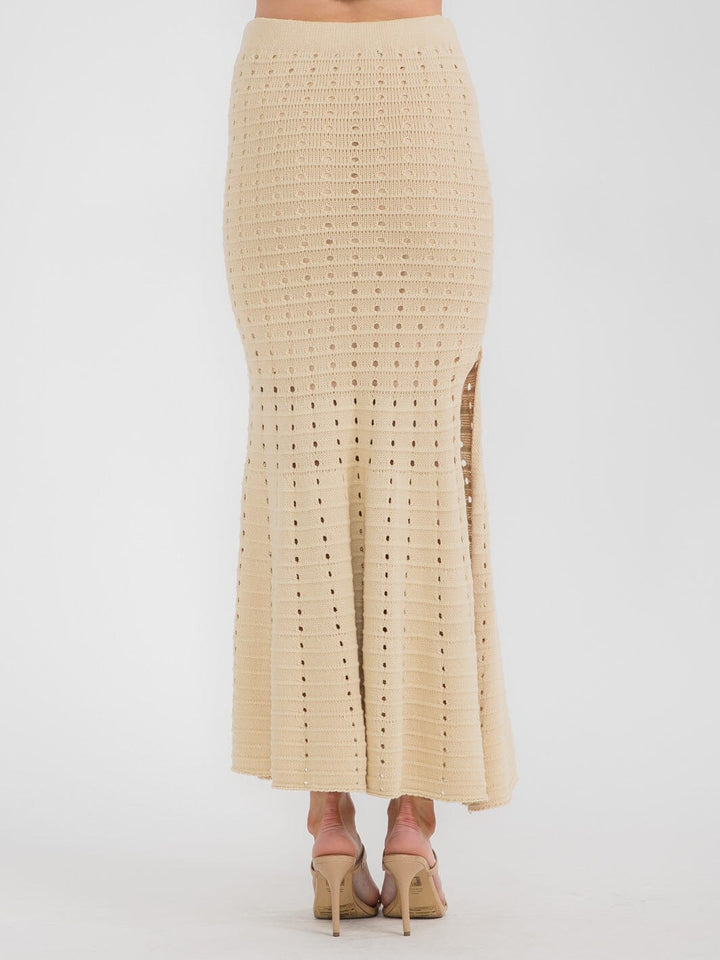 WOMEN'S ELASTIC WAIST KNIT MAXI SKIRT