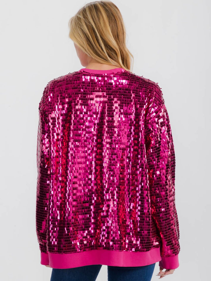 WOMEN'S LONG SLEEVE ZIPPER CLOSURE FRONT POCKETS SEQUINS JACKET