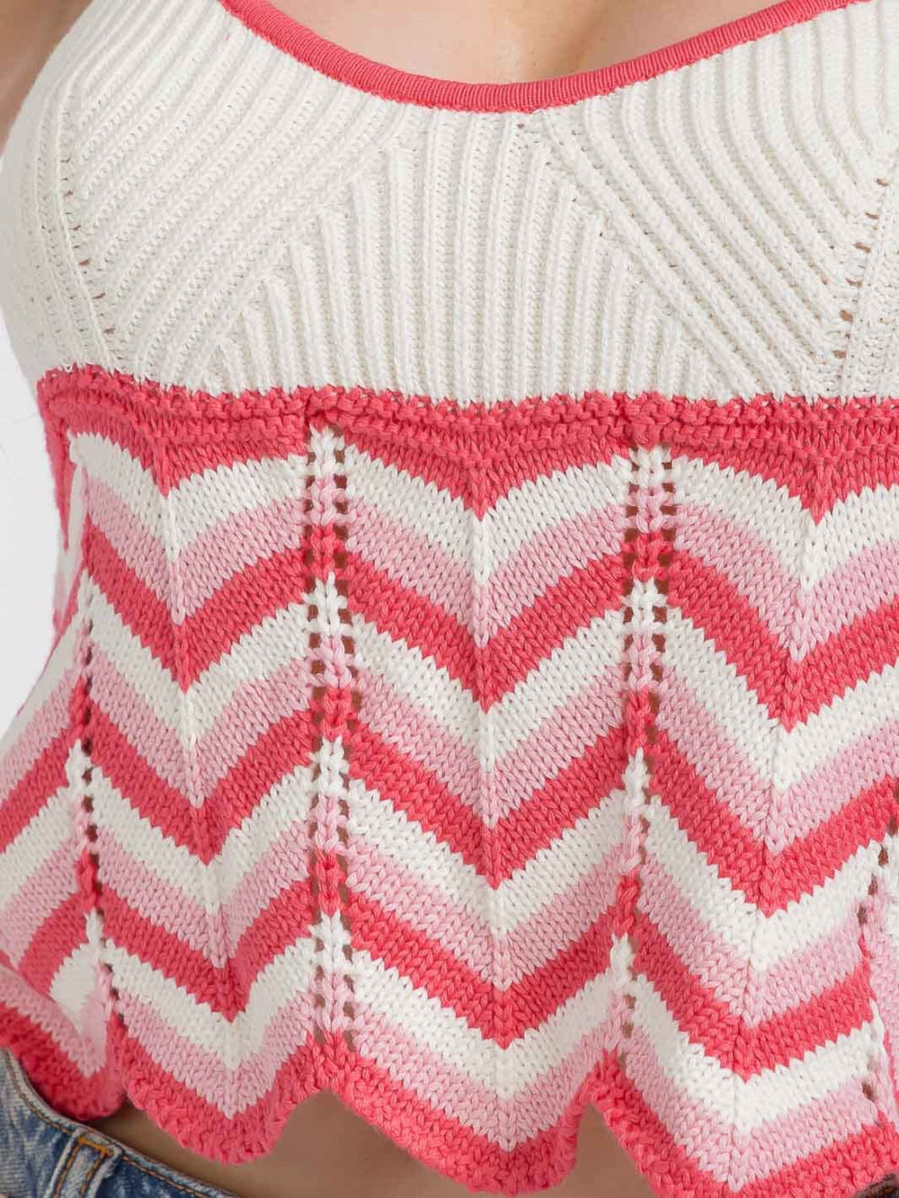 WOMEN'S SLEEVELESS COLORBLOCK KNIT TANK TOP